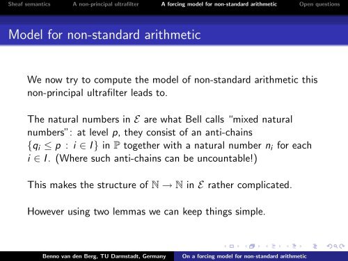 On a forcing model for non-standard arithmetic