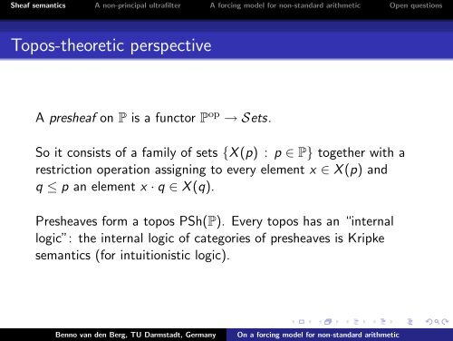 On a forcing model for non-standard arithmetic