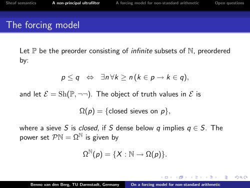 On a forcing model for non-standard arithmetic