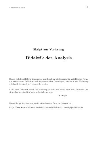 Didaktik der Analysis