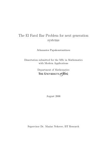 The El Farol Bar Problem for next generation systems