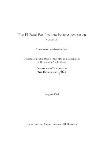 The El Farol Bar Problem for next generation systems