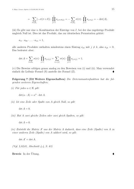 Lineare Algebra 2 für Lehramtsstudierende (GS/HS/RS)