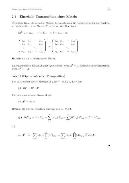 Lineare Algebra 2 für Lehramtsstudierende (GS/HS/RS)