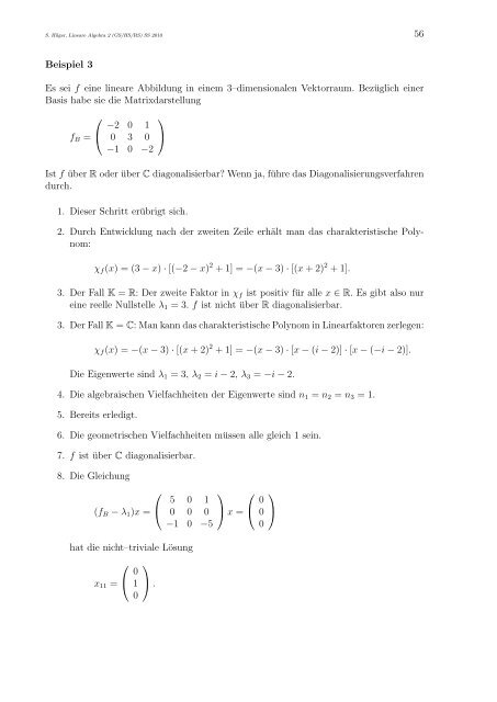 Lineare Algebra 2 für Lehramtsstudierende (GS/HS/RS)