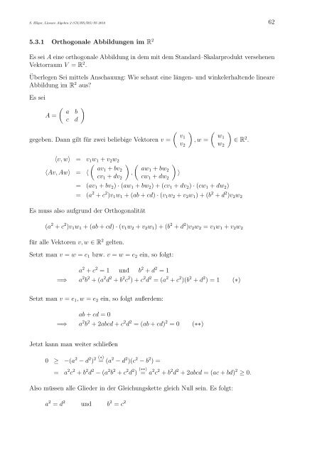 Lineare Algebra 2 für Lehramtsstudierende (GS/HS/RS)