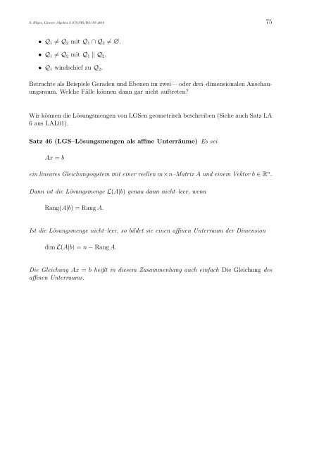 Lineare Algebra 2 für Lehramtsstudierende (GS/HS/RS)