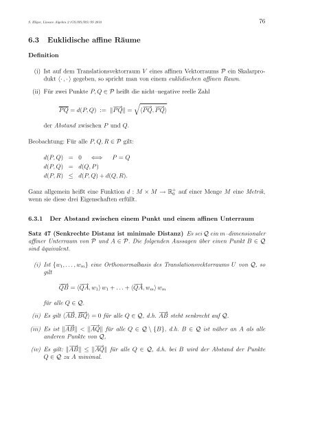 Lineare Algebra 2 für Lehramtsstudierende (GS/HS/RS)