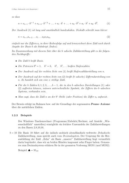 Mathematik in der Hauptschule 1