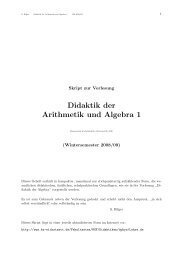 Didaktik der Arithmetik und Algebra 1