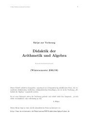 Didaktik der Arithmetik und Algebra