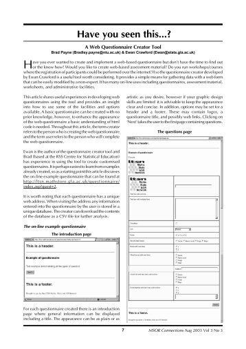 questionnaire for web cleaning systems