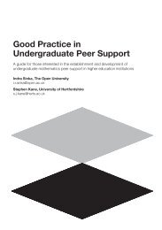 Good Practice in Undergraduate Peer Support - Maths, Stats & OR ...