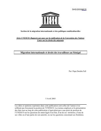 Migration internationale et droits des travailleurs au Sénégal ... - Matrix