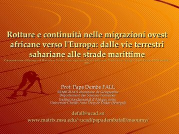 Risultati tirati di un programma di ricerca in corso Le - Matrix
