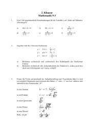 Kurzkontrolle Gleichungen und lineare Funktionen - Matthias Apsel