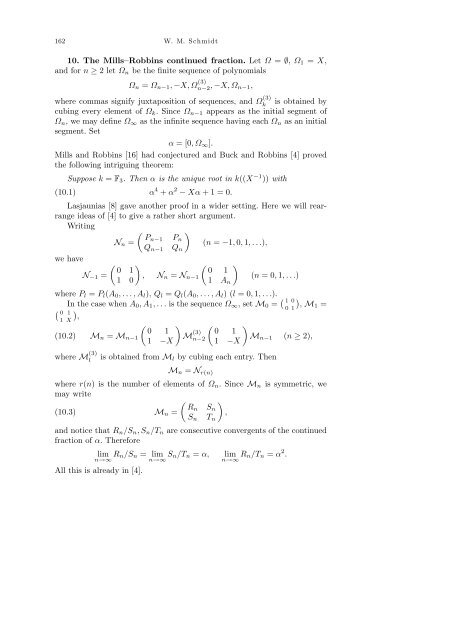 On continued fractions and diophantine approximation in power ...