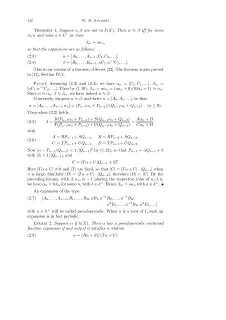 On continued fractions and diophantine approximation in power ...