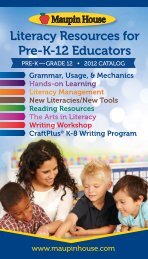literacy resources for Pre-K-12 educators - Maupin House Publishing