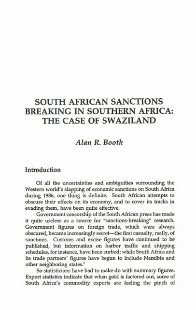 Sanctioning Apartheid - KORA