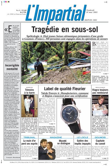 Edition du 18 mai 2001