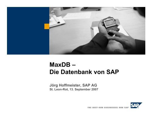MaxDB - Die Datenbank von SAP (Jörg Hoffmeister) - SAP MaxDB