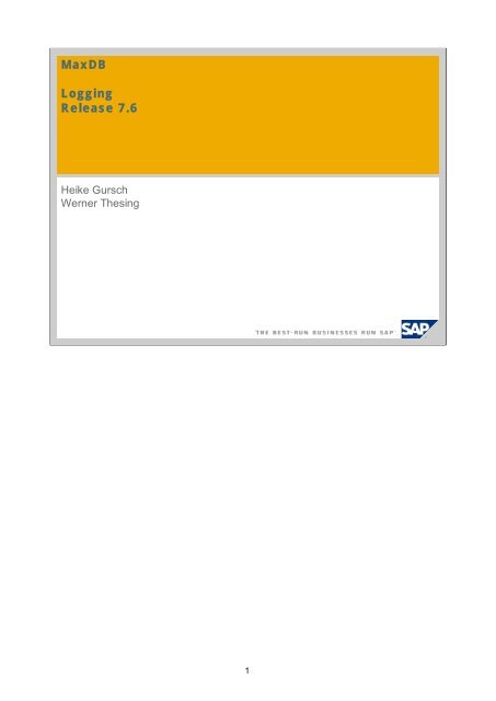 Sap Maxdb Administration Pdf