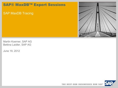 Script (.pdf file, 4 MB) - SAP MaxDB
