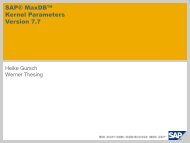 Kernel Parameters - SAP MaxDB