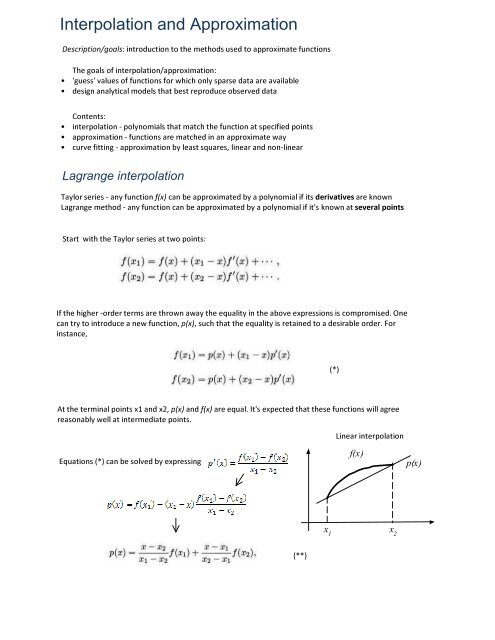 Lagrange interpolation