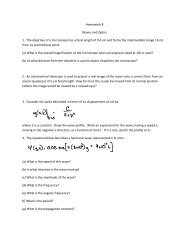 Homework 8 Waves and Optics 1. The objective of a microscope has ...