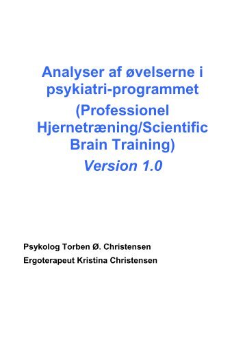 Analyse af øvelserne i Psykiatriprogrammet - Professionel ...