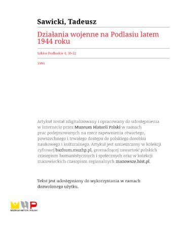 Działania wojenne na Podlasiu latem 1944 roku