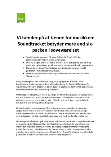 Vi tænder på Soundtracket betyder packen i sovevæ på at ... - Cision