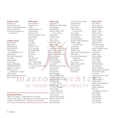 2009 Annual Report: Thirty - Mazzoni Center