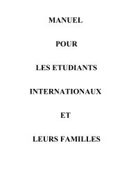 manuel pour les etudiants internationaux et leurs familles