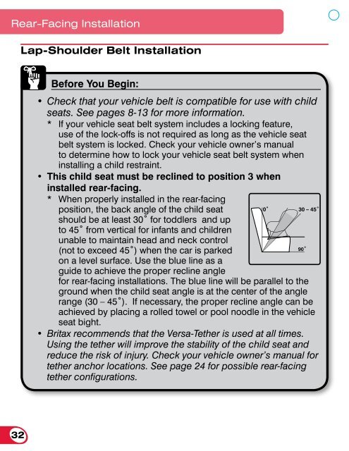 Britax Marathon 70 Instruction Manual