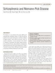 Schizophrenia and Niemann-Pick Disease - MBL Communications