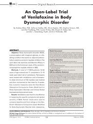 An Open-Label Trial of Venlafaxine in Body Dysmorphic Disorder