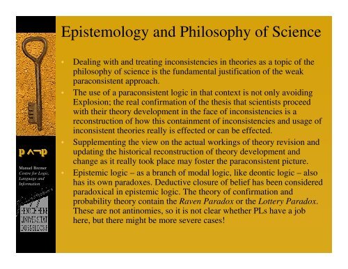 Epistemology and Philosophy of Science - Bremer