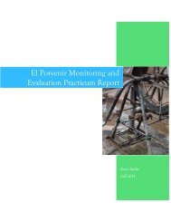 El Porvenir Monitoring and Evaluation Practicum Report