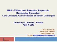 M&E of Water and Sanitation Projects in Developing Countries: Core ...