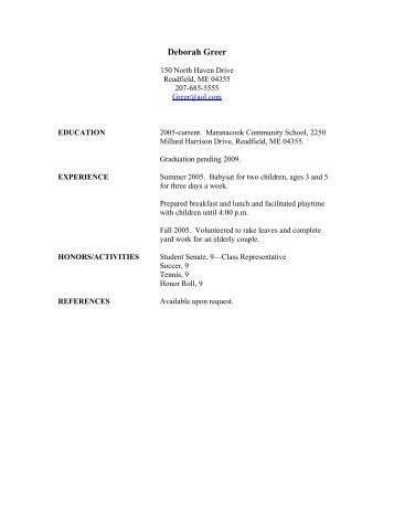 sample resume with reference