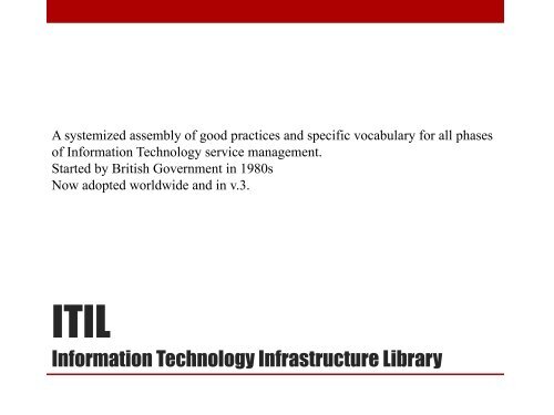 Introduction to ITIL