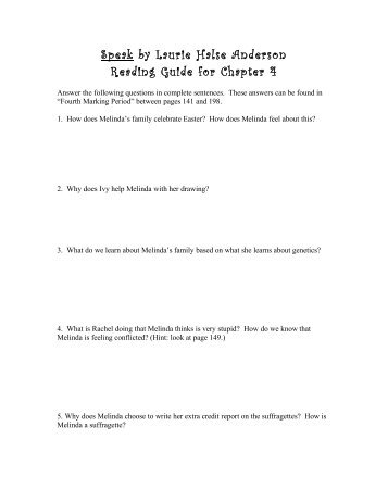 Reading Guide for Chapter Four