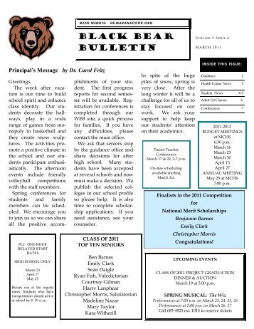 BLACK BEAR BULLETIN - Maranacook Community High School