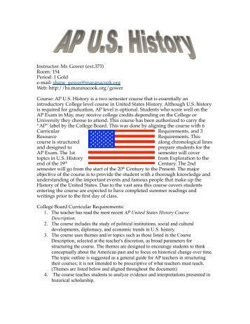 Advanced Placement US History Syllabus - Maranacook Community ...