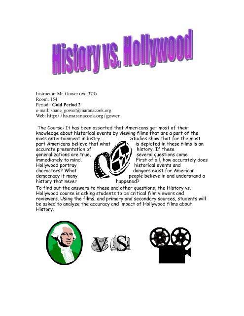 History vs. Hollywood Syllabus - Maranacook Community High School