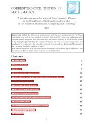 correspondence tuition in mathematics - Faculty of Maths and ...