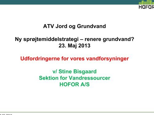 Stine Bisgaard - ATV Jord og Grundvand